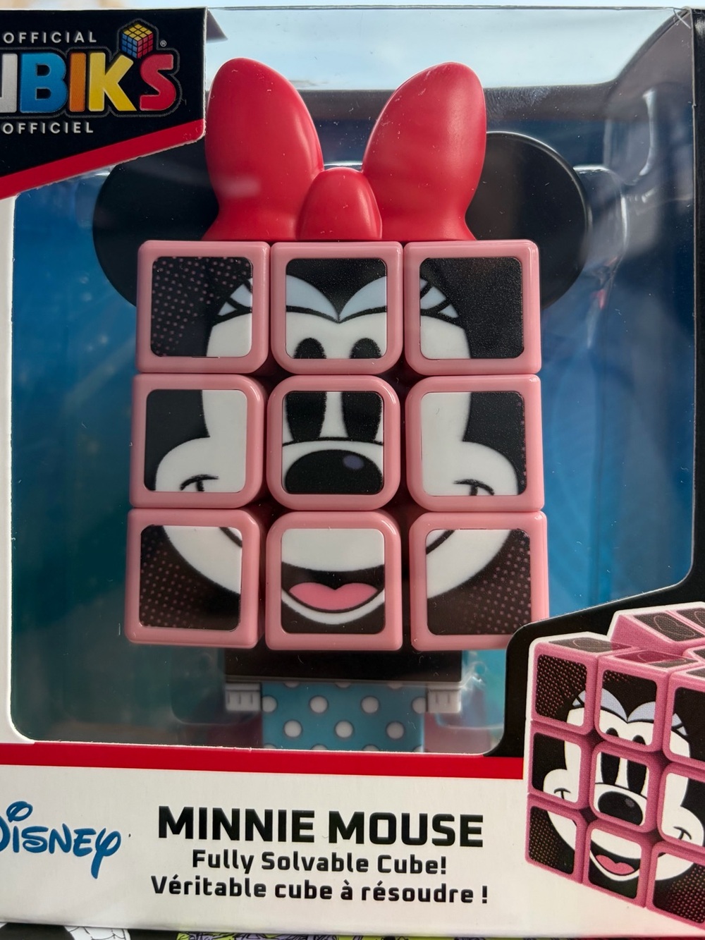 Disney Minnie Mouse Pink Puzzle Cube with Red Bow